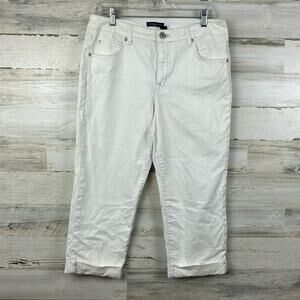 Bandolino Womens 10 White Denim crop pants summer spring